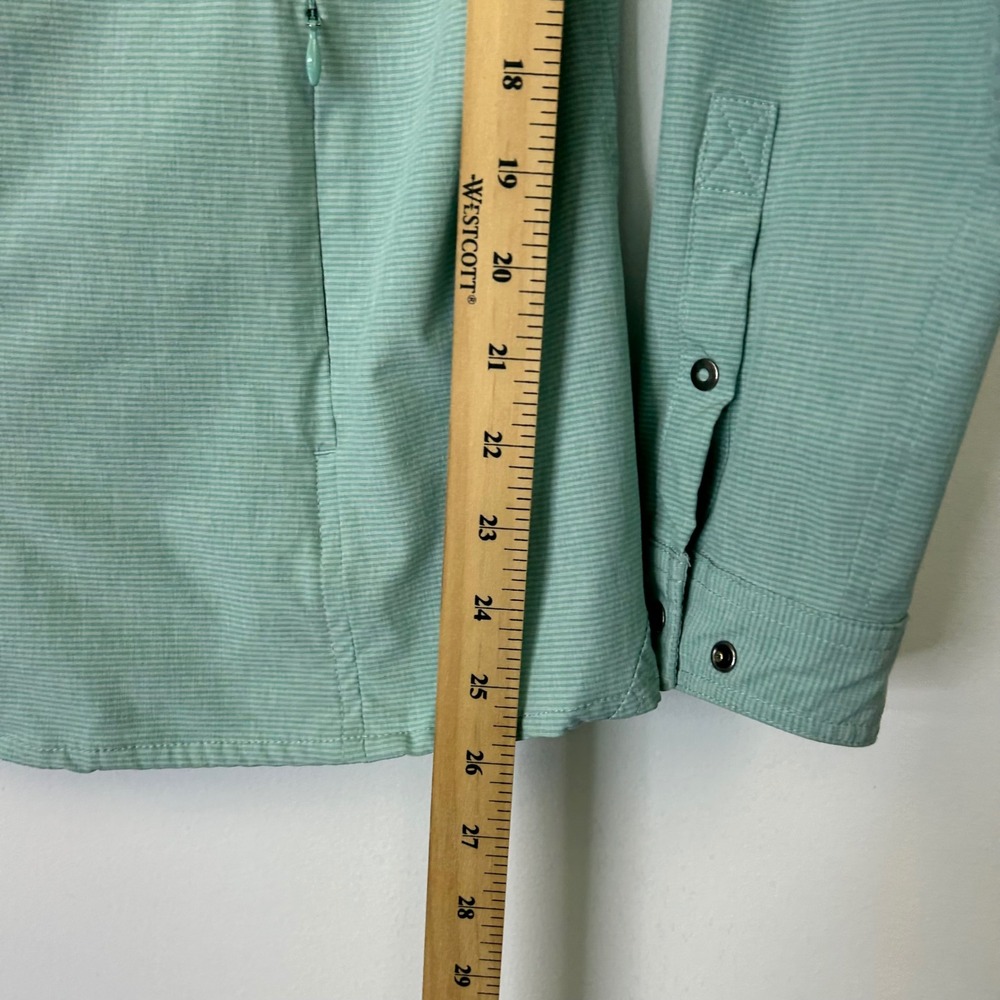 Duluth Trading Sol Survivor Sun Protection Shirt Women's Medium Teal UPF Snap - Picture 6 of 9